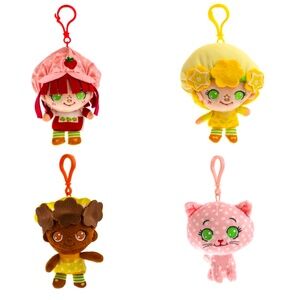 NWT! Scented Strawberry Shortcake and Friends 4 Piece Set of Clip Ons Keychains!